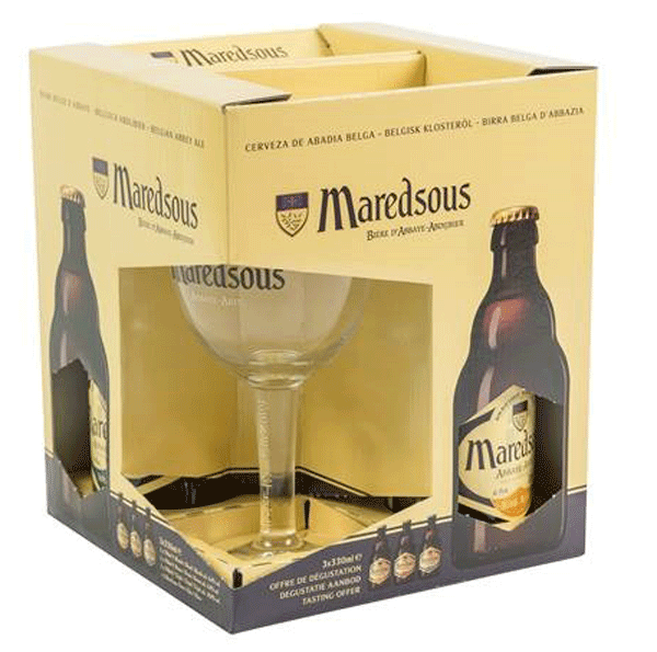 Maredsous 3*0,33L+pohár ajándékcsomag Maredsous 3*0,33L+pohár ajándékcsomag