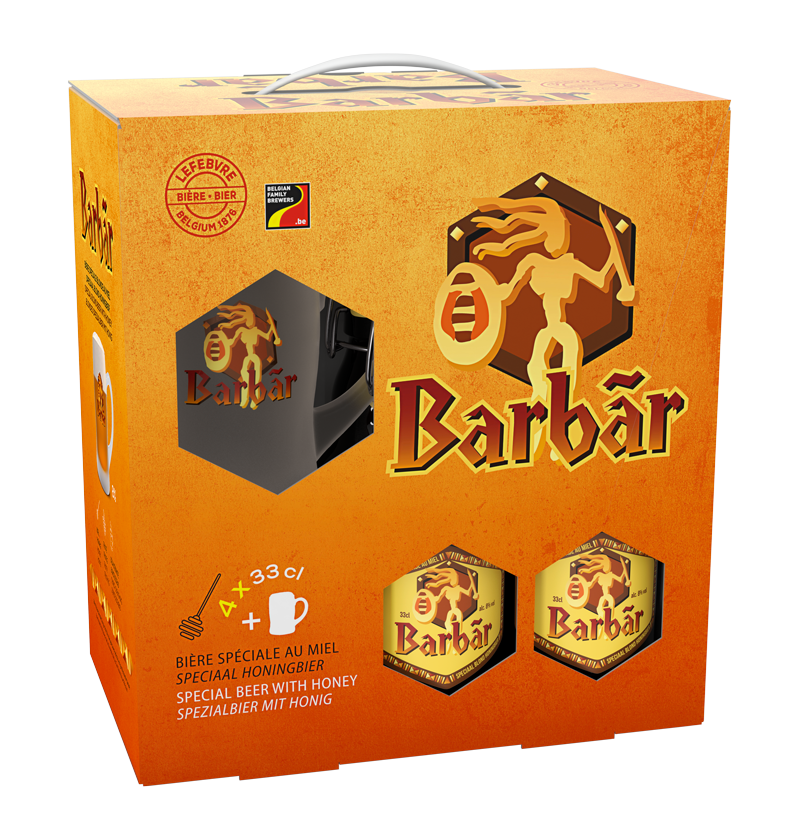 Barbar Honey 4*0,33L csatosüveg+pohár ajándékcsomag Barbar Honey 4*0,33L csatosüveg+pohár ajándékcsomag
