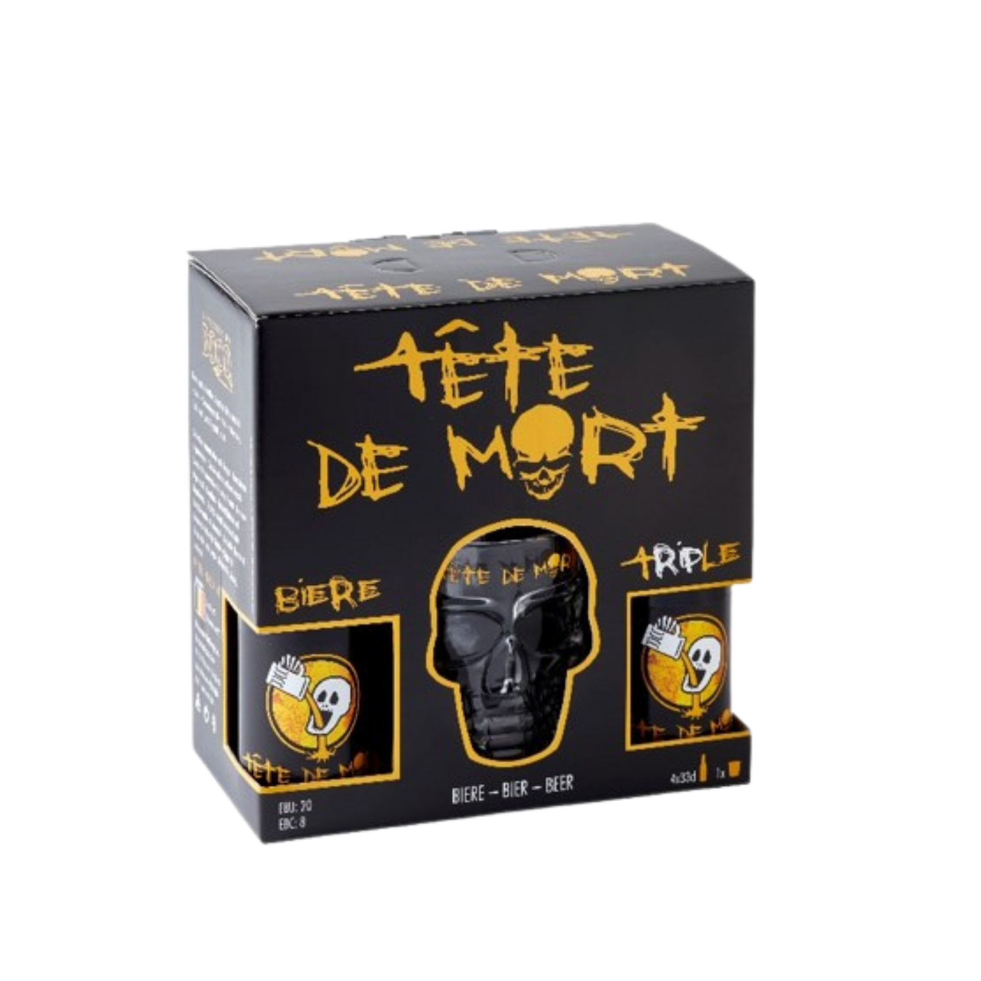  Tete de Mort Triple 4*0,33L+pohár ajándékcsomag