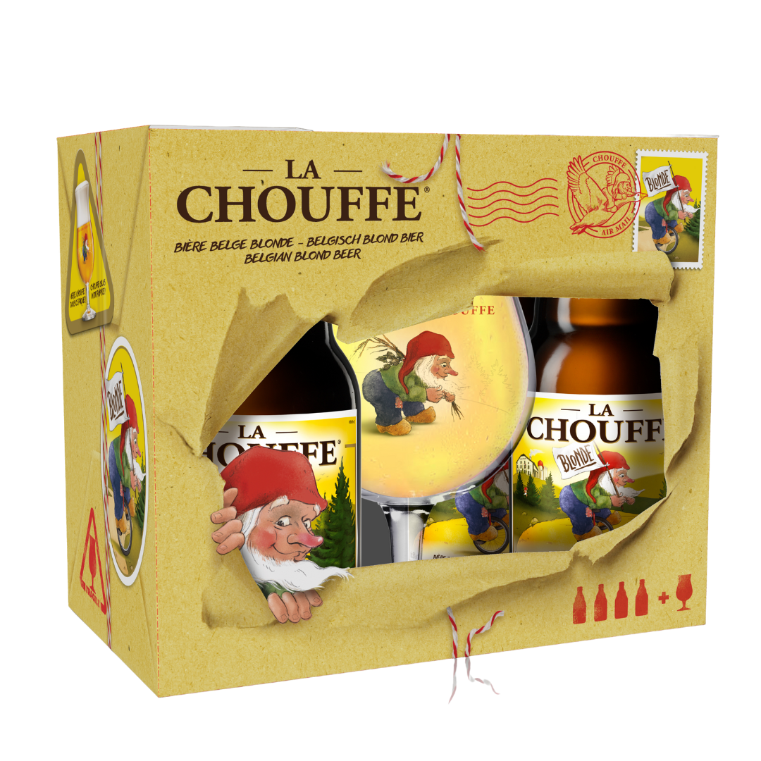 La Chouffe 4*0,33L+pohár ajándékcsomag 