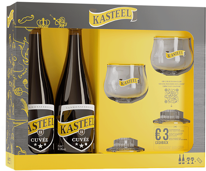 Kasteel Cuvée de Chateau 2*0,75L+2 pohár ajándékcsomag Kasteel Cuvée de Chateau 2*0,75L+2 pohár ajándékcsomag
