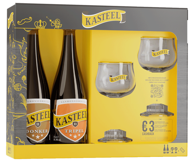 Kasteel Donker/Tripel 2*0,75L+2 pohár ajándékcsomag Kasteel Donker/Tripel 2*0,75L+2 pohár ajándékcsomag