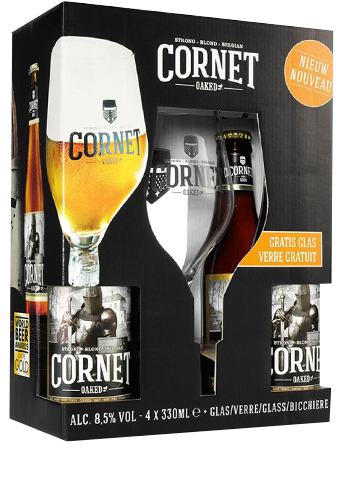 Cornet Oaked 4*0,33L+pohár Cornet Oaked 4*0,33L+pohár