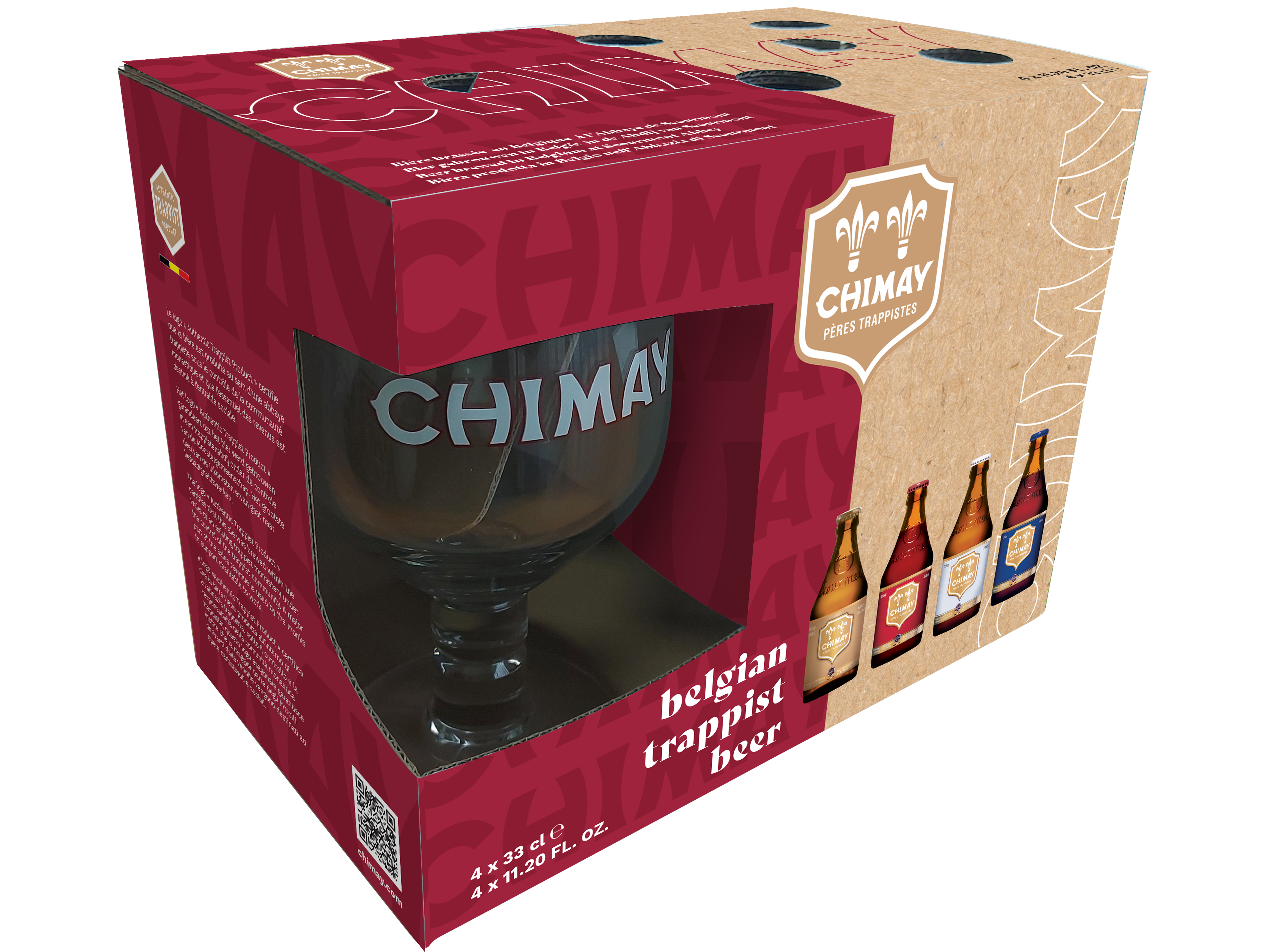 Chimay 4*0,33L+pohár ajándékcsomag