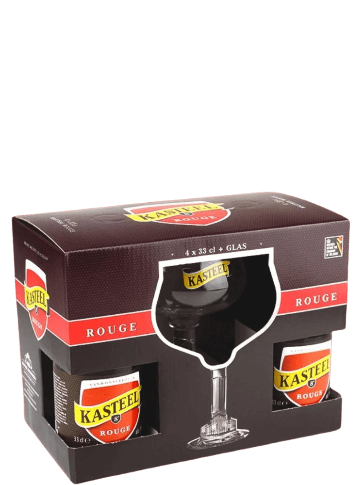 Kasteel Rouge 4*0,33L+pohár ajándékcsomag