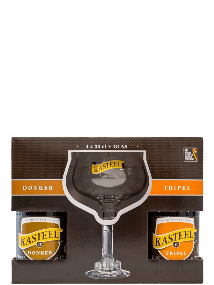 Kasteel Donker 2*0,33L+Tripel 2*0,33L+pohár ajándékcsomag Kasteel Donker 2*0,33L+Tripel 2*0,33L+pohár ajándékcsomag
