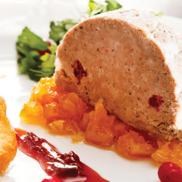 Libamáj terrine Chimay sörös almakompóttal és sörzselével Libamáj terrine Chimay sörös almakompóttal és sörzselével