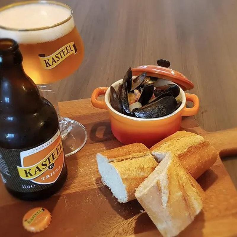 Kagyló recept Kasteel Tripel sörrel